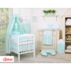 Newborn Baby Bedding set 11pcs with canopy- Little Prince/Princess mint