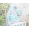 Newborn Baby Bedding set 11pcs with canopy- Little Prince/Princess mint