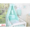 Newborn Baby Bedding set 11pcs with canopy- Little Prince/Princess mint
