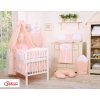 Newborn Baby Bedding set 11pcs with canopy- Little Prince/Princess pink