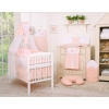 Newborn Baby Bedding set 11pcs with canopy- Little Prince/Princess pink