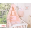 Newborn Baby Bedding set 11pcs with canopy- Little Prince/Princess pink
