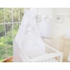 Newborn Baby Bedding set 11pcs with canopy- Little Prince/Princess white
