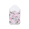 Newborn Baby Swaddle Blanket Wrap - peony flower pink/white