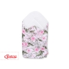 Newborn Baby Swaddle Blanket Wrap - peony flower pink/white