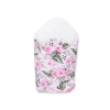 Newborn Baby Swaddle Blanket Wrap - with stiffening - peony flower pink/white