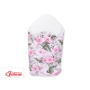 Newborn Baby Swaddle Blanket Wrap - with stiffening - peony flower pink/white