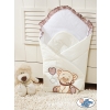 Newborn Blanket Baby nest - Newborn Blanket Bear with bow brown