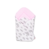 Newborn Swaddle Blanket Wrap  - clouds gray/pink