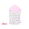 Newborn Wrap Swaddle Blanket with stiffening - clouds gray/pink