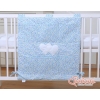 Pockets Cot Tidy Organiser - Hanging Hearts blue flowers