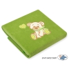Polar fleece blanket for Baby- Bear with bow green