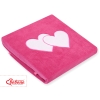 Polar fleece blanket for Baby- Hanging hearts dark pink