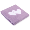 Polar fleece blanket for Baby- Hanging hearts lilac