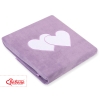 Polar fleece blanket for Baby- Hanging hearts lilac