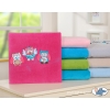 Polar fleece blanket for Baby- Owls - dark pink