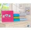 Polar fleece blanket for Baby- Owls - dark pink