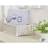 Polar fleece blanket for Baby - Owls - Gray-black