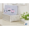 Polar fleece blanket for Baby - Owls - Gray-pink