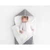 Pram sleeping bag- black flowers