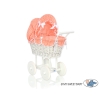 Retro Style White Wicker Doll Pram -761