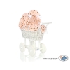 Retro Style White Wicker Doll Pram -762
