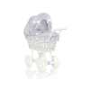 Retro Style White Wicker Doll Pram Gray with White Dots Bedding Set