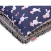 Set: Double-sided blanket minky + pillow- blue rabbits