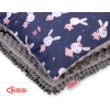 Set: Double-sided blanket minky + pillow- blue rabbits