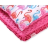 Set: Double-sided blanket minky + pillow- flamingo