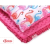Set: Double-sided blanket minky + pillow- flamingo