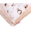 Set: Double-sided blanket minky + pillow- foxes beige