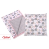 Set: Double-sided blanket minky + pillow- hedgehogs Gray
