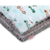 Set: Double-sided blanket minky + pillow- mint rabbits