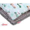 Set: Double-sided blanket minky + pillow- mint rabbits