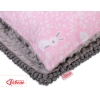 Set: Double-sided blanket minky + pillow- pink rabbits