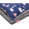 Set: Double-sided blanket minky + pillow- Swans navy blue
