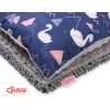 Set: Double-sided blanket minky + pillow- Swans navy blue