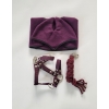 Set for Hobby Horse A3: Fleece blanket + earmuffs - plum