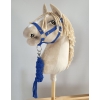 Set for Hobby Horse: the halter A3 + Tether made of cord - blue