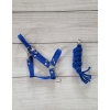 Set for Hobby Horse: the halter A3 + Tether made of cord - blue
