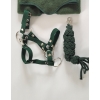 Set for Hobby Horse: the halter A3 + Tether made of cord - bottle green