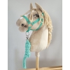 Set for Hobby Horse: the halter A3 + Tether made of cord - mint