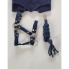 Set for Hobby Horse: the halter A3 + Tether made of cord - navy blue