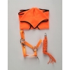 Set for Hobby Horse: the halter A3 + Tether made of cord - neon-orange