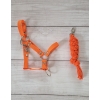 Set for Hobby Horse: the halter A3 + Tether made of cord - orange