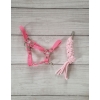 Set for Hobby Horse: the halter A3 + Tether made of cord - pink
