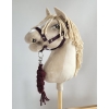 Set for Hobby Horse: the halter A3 + Tether made of cord - plum