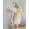 Set for Hobby Horse: the halter A3 + Tether made of cord - powder pink