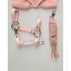 Set for Hobby Horse: the halter A3 + Tether made of cord - powder pink
